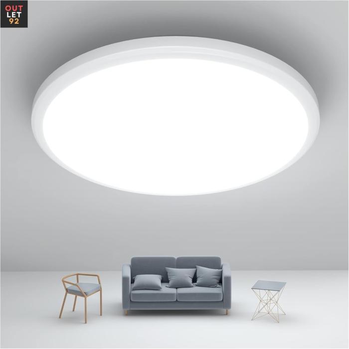 LED laevalgusti, 25 W, IP54 veekindel, 30 cm läbimõõt, 2000 lm, 6500 K, valge