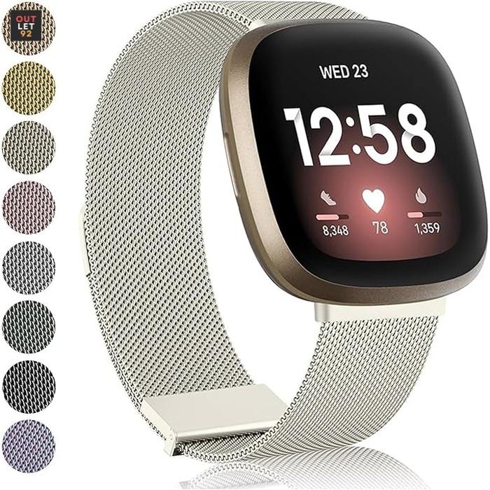 Roostevabast Terasest Asendusrihm Fitbit Versa 2/3/4 ja Fitbit Sense/Sense 2 jaoks - Magnetkinnitusega