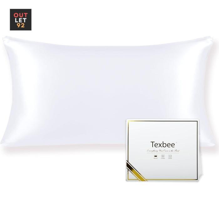 Texbee 100% puhas naturaalne mooruspuu siidist padjapüür 25 momme, 40x80cm valge